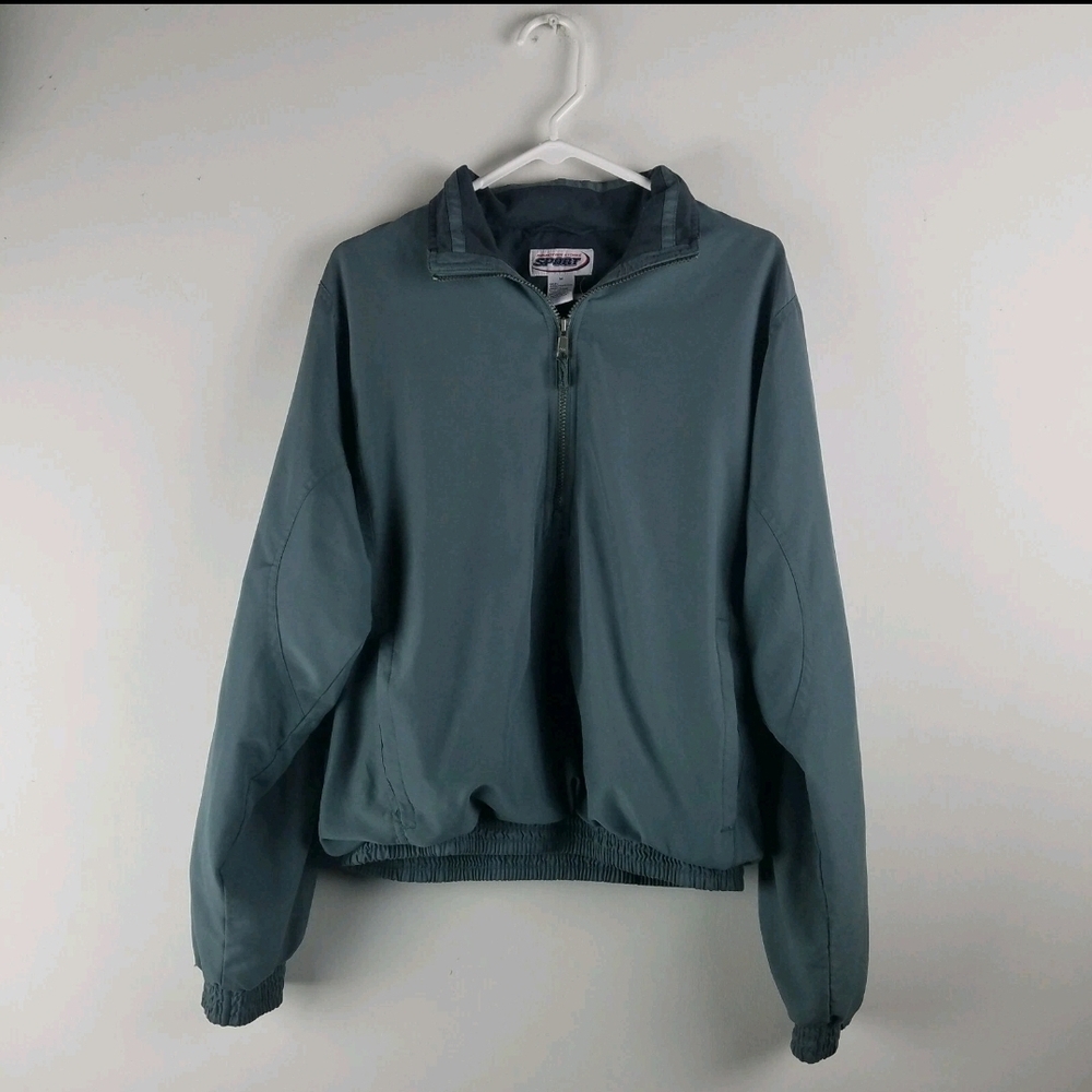Roundtree And Yorke Jacket M Mens Size Medium Jacket Zip Up Blue‎ Gray Golf